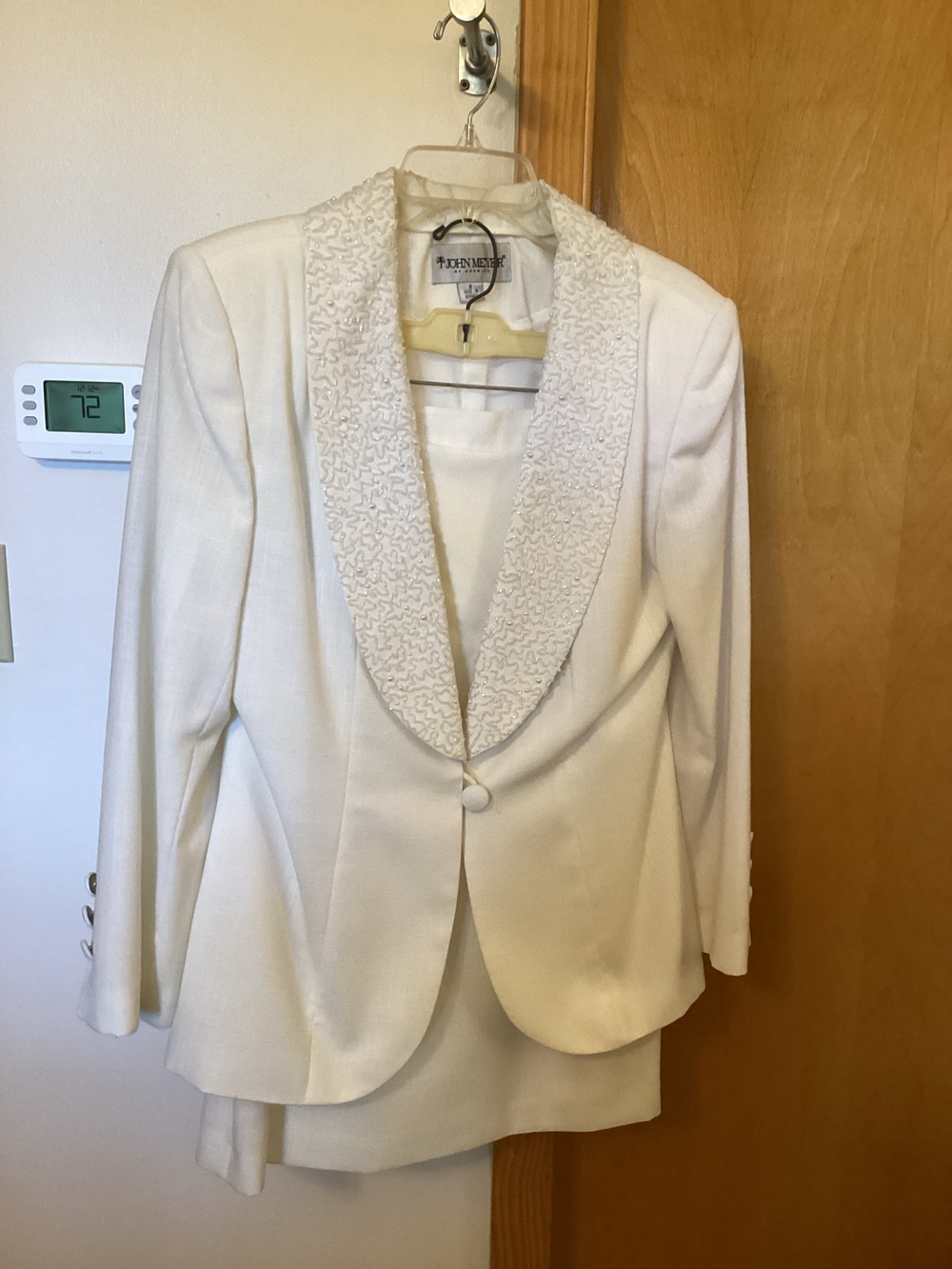John Meyer Skirt Suit - Size 8  - Winter White